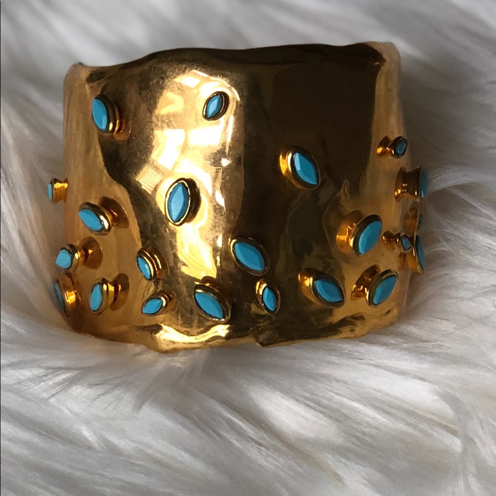 COPY - Alexis Bittar gold and turquoise cuff brac…